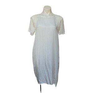 Neu Nomads Shirt Dress Short Sleeve Cocoon Dress White Small